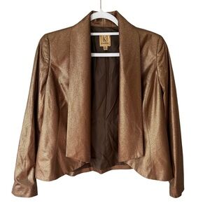 Kasper Women's Shimmering Bronze Blazer Size 4P Cocktail Evening Party Holiday